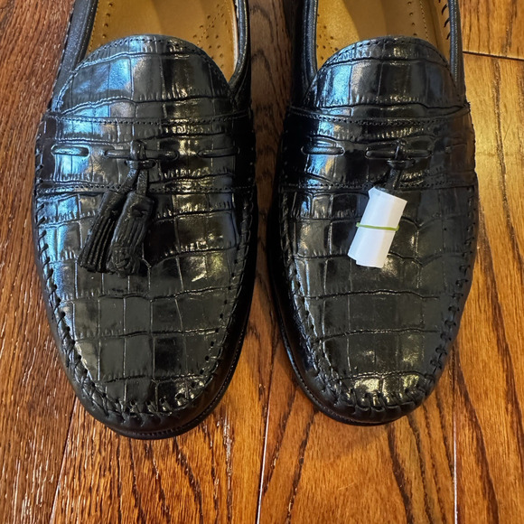 NEW Florsheim Pisa Leather Crocodile Print Moc Toe Tassel Loafer Men's 10 EEE 3E - Picture 6 of 16